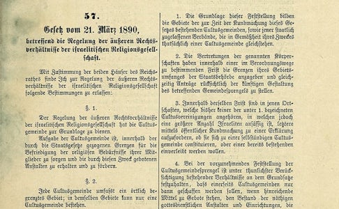 Israelitengesetz rg bl 1890 nr 57 original opt 3 1