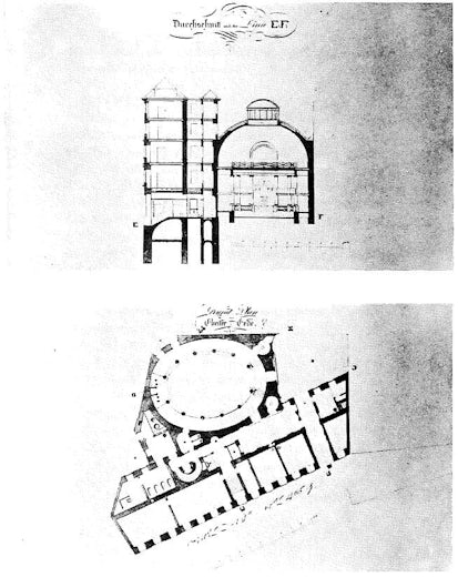 Plan from Josef kornhaeusel of the Synagoge at Seitenstettengasse